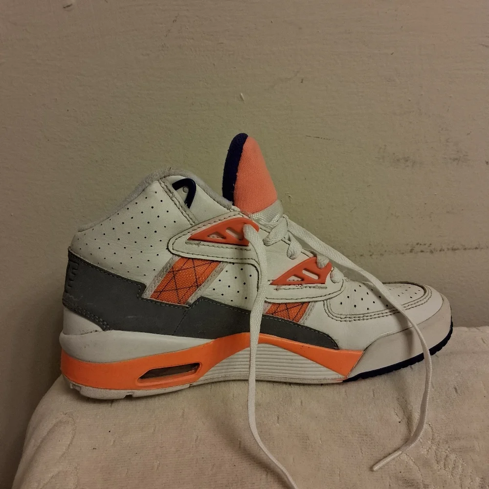 Nike Kids' White and Orange Sneakers Size 3.5 Y - DV 2233-100 YOUTH